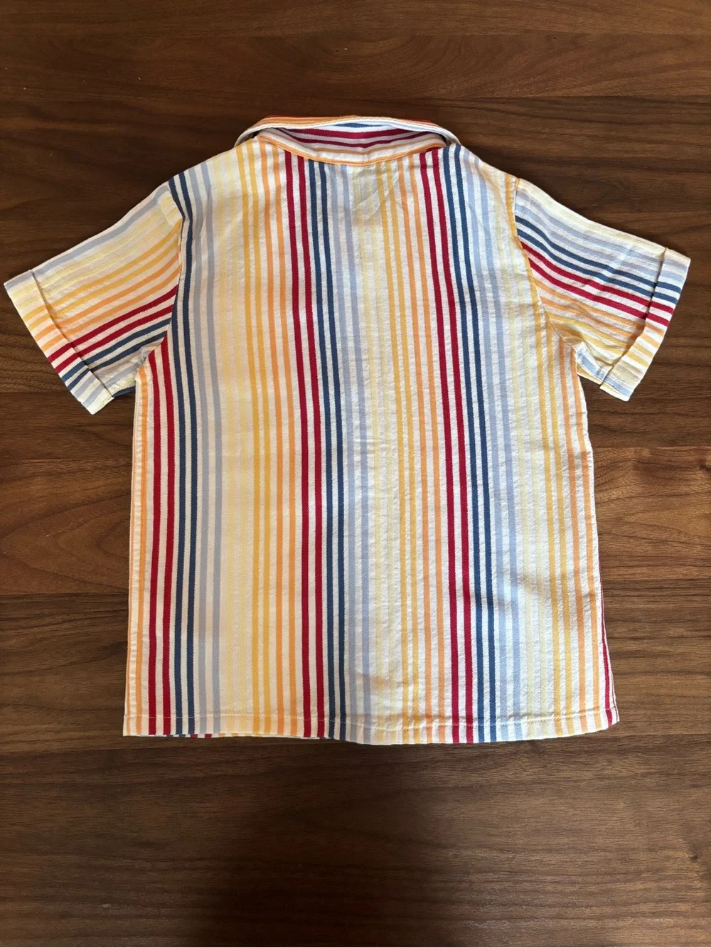 Boys Old Navy Short-Sleeve Striped Button-Down Shirt in Yellow, Red, Blue, Cream